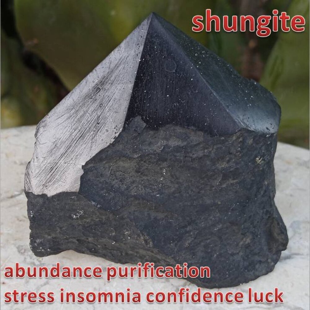 SHUNGITE point rock stone crystal purification : CHAKRA : insomnia 01